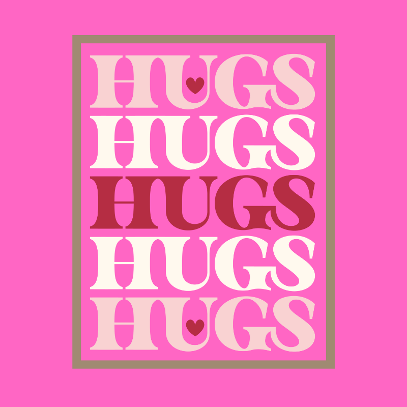 Square Sign - Hugs- DIY0555S