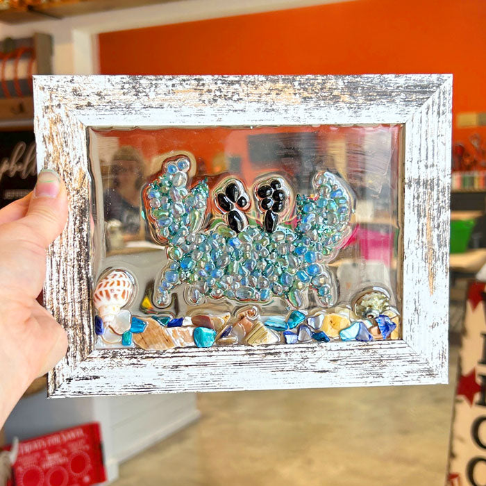 Small Crab Crushed Glass Frame