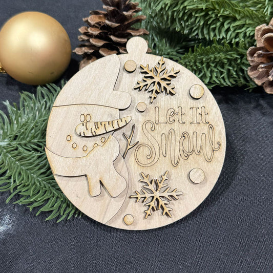Ornament - Let It Snow Snowman with Dots