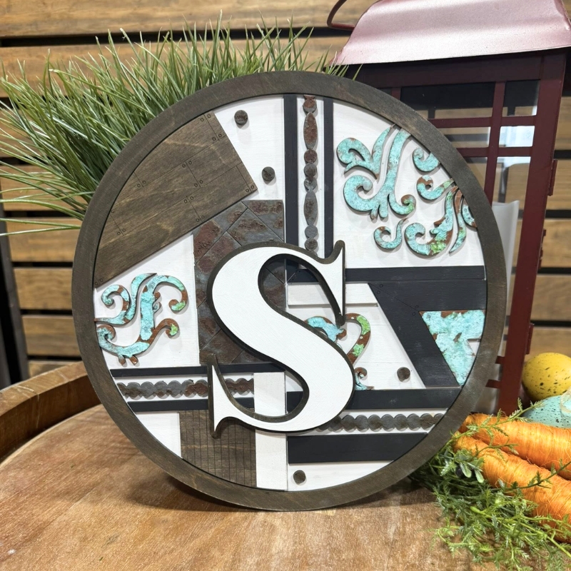 Monogram Industrial Round - Patina