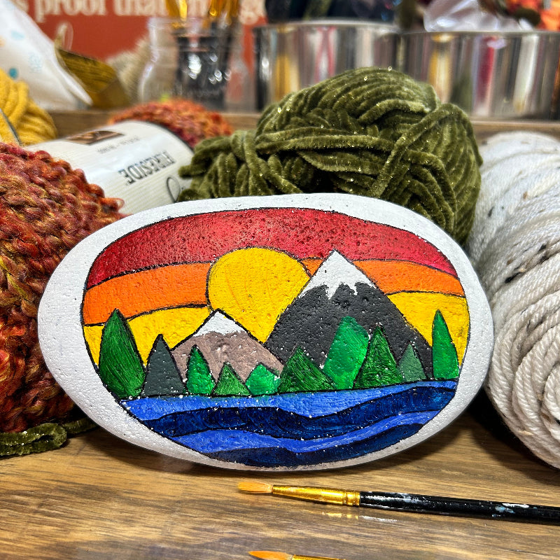 RockPaintingMountainScene