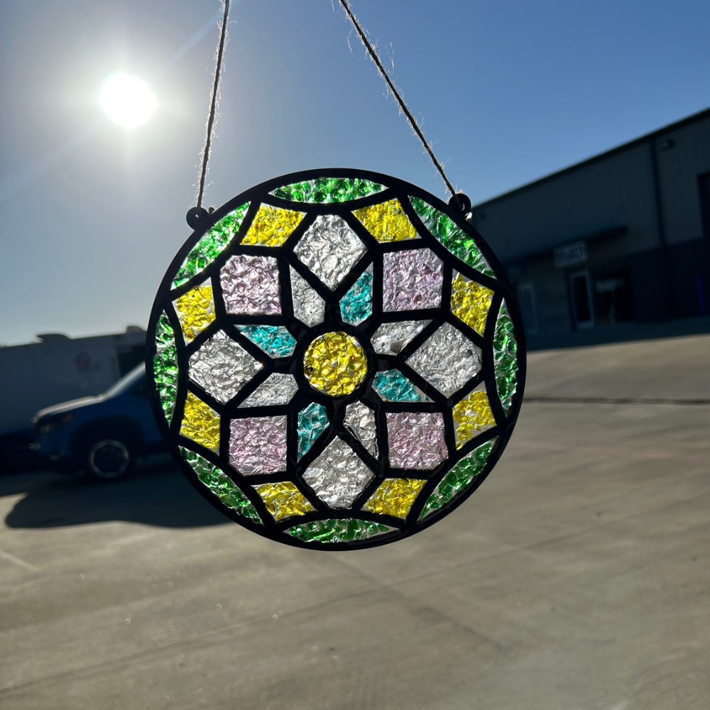 Rose Barn Quilt- Suncatcher