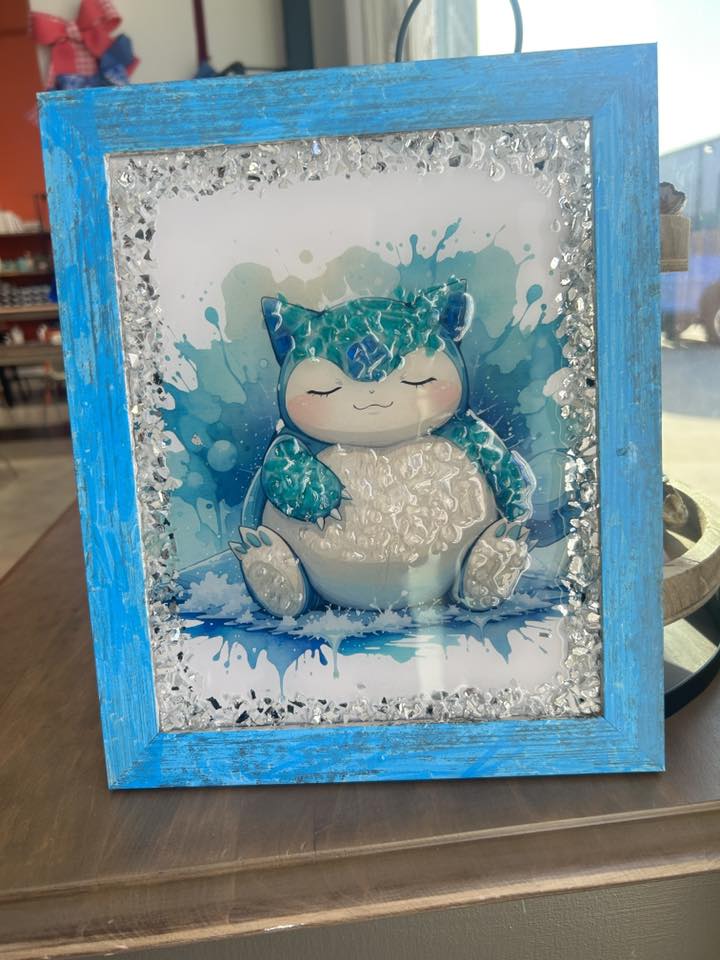 Snorlax Embellished Frame - Glitter And Glass