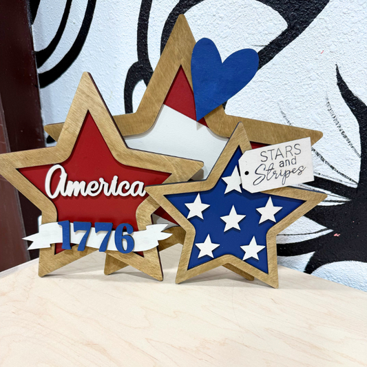 1776 Patriotic Star Trio - Laser Project