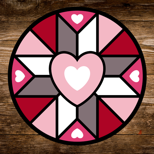 Round Sign - Heart Quilt Block