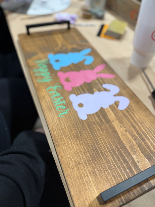 Contemporary Tray- Three Easter Bunnies