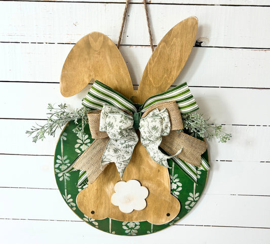 Round Sign - Rustic Easter Bunny