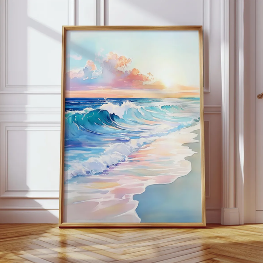 Beach Wave Embellished Frame - Glitter And Glass