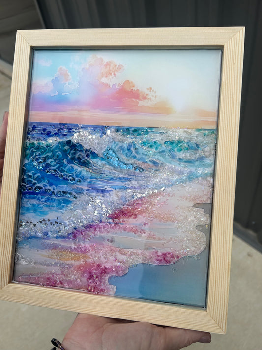 Beach Wave | Crushed Glass Epoxy