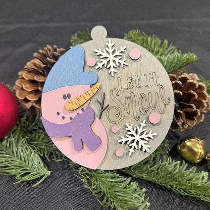 Ornament - Let It Snow Snowman with Dots