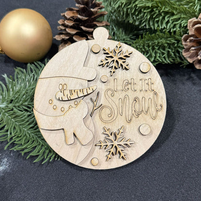 Ornament - Let It Snow Snowman with Dots