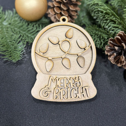 Ornament - Merry & Bright Snowglobe