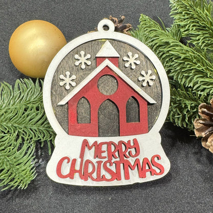 Ornament - Merry Christmas Snowglobe