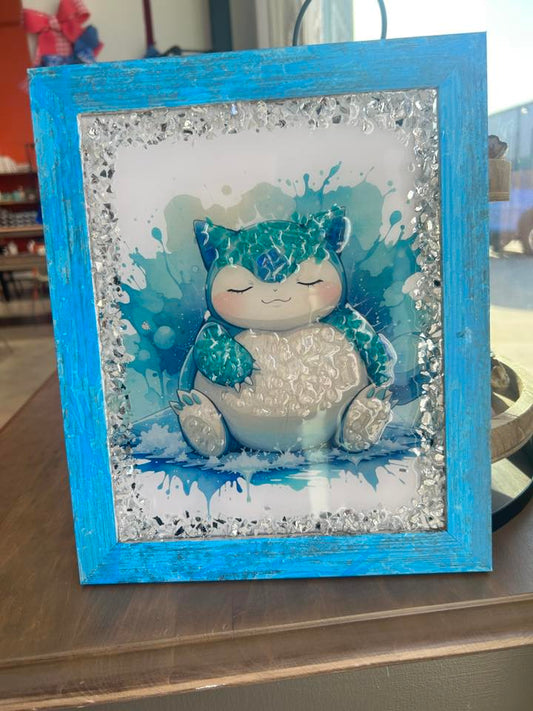 Snorlax Embellished Frame - Glitter And Glass