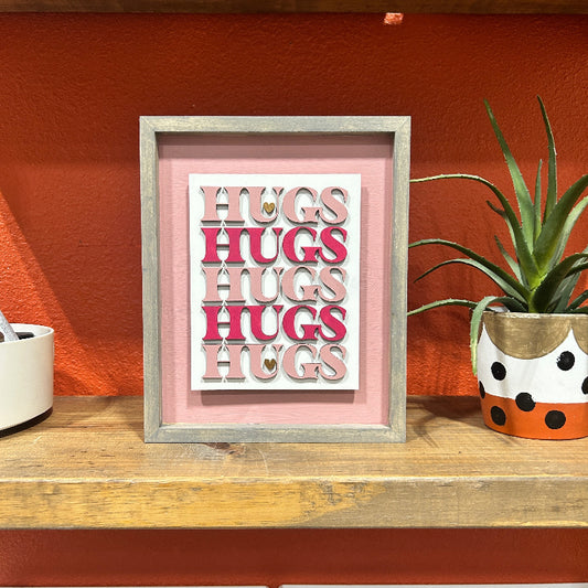 Square Sign - Hugs- DIY0555S